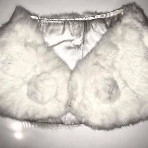 Elegant White Rabbit Fur Shall